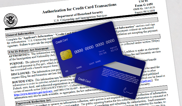 immigration filing fees credit card